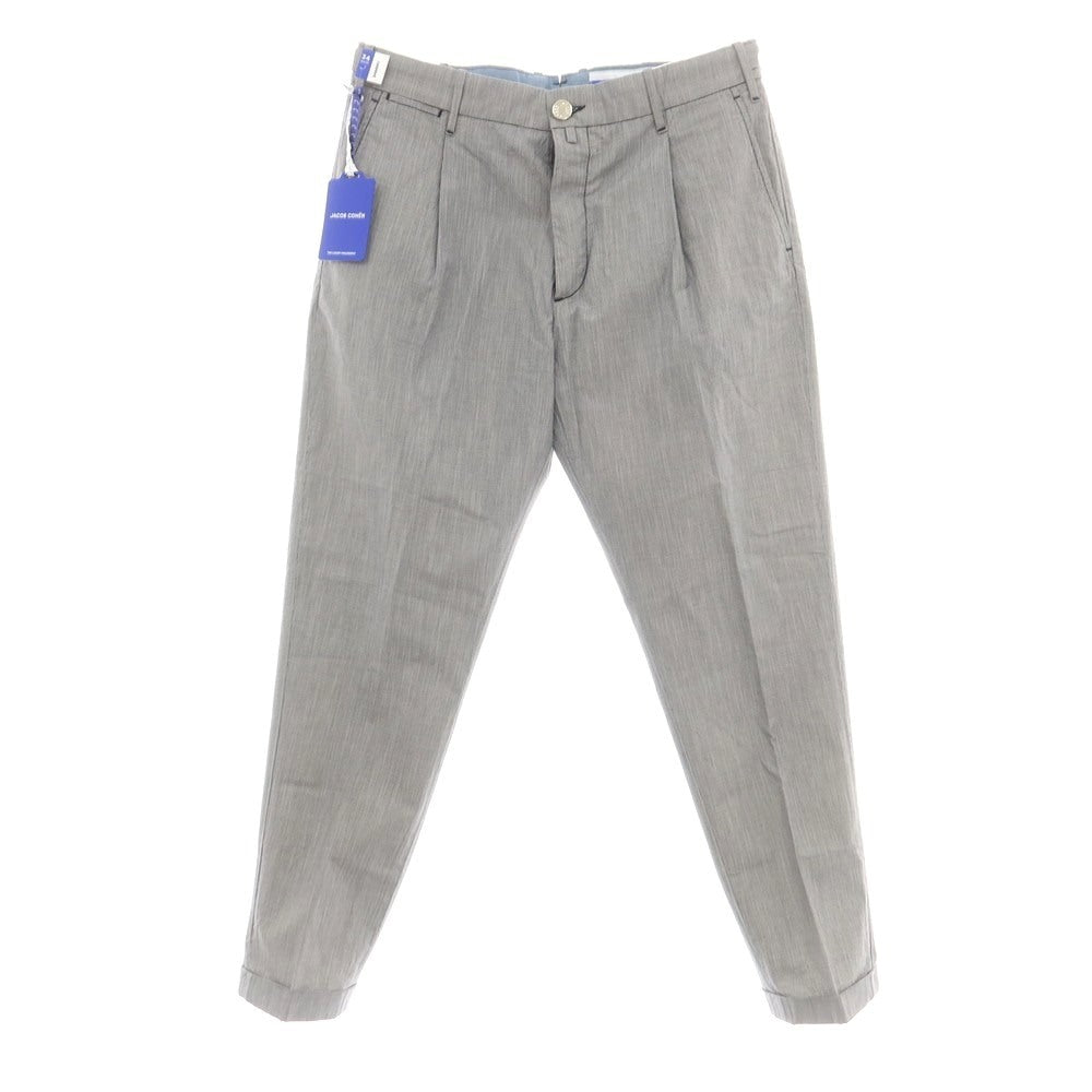 【新品】ヤコブコーエン JACOB COHEN HENRY ストレッチ コットンリヨセル ハウンドトゥース カジュアルスラックスパンツ ネイビーxホワイト【 34 】【 状態ランクN 】【 メンズ 】