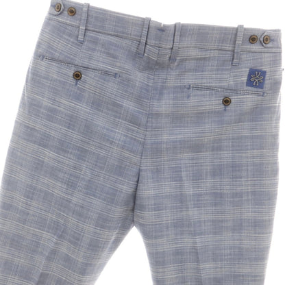 【新品】ヤコブコーエン JACOB COHEN HENRY ストレッチ ウールコットン チェック カジュアルスラックスパンツ ライトネイビーxホワイト【 34 】【 状態ランクN 】【 メンズ 】