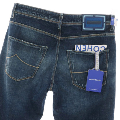 【新品】ヤコブコーエン JACOB COHEN BARNY ストレッチ コットン ジーンズ デニムパンツ ネイビー【 34 】【 状態ランクN 】【 メンズ 】