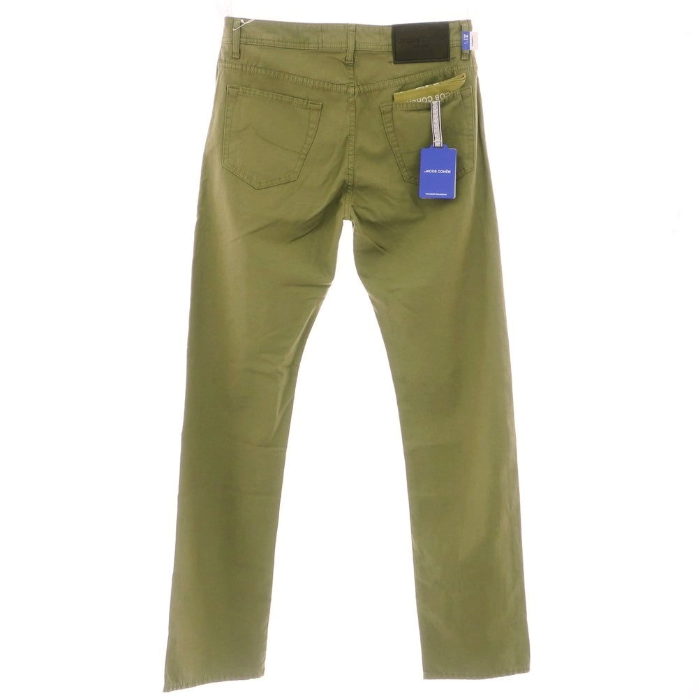 【新品アウトレット】ヤコブコーエン JACOB COHEN EDUARD ストレッチ リヨセルコットンリネン 5ポケットパンツ オリーブ【 34 】【 状態ランクN- 】【 メンズ 】