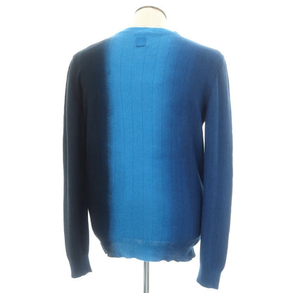 【中古】ヤコブコーエン JACOB COHEN リネンコットン クルーネック プルオーバーニット ブルー系xネイビー【 L 】【 状態ランクB 】【 メンズ 】