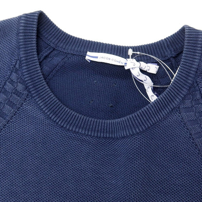 【新品】ヤコブコーエン JACOB COHEN コットン クルーネック プルオーバーニット ネイビー【 L 】【 状態ランクN 】【 メンズ 】