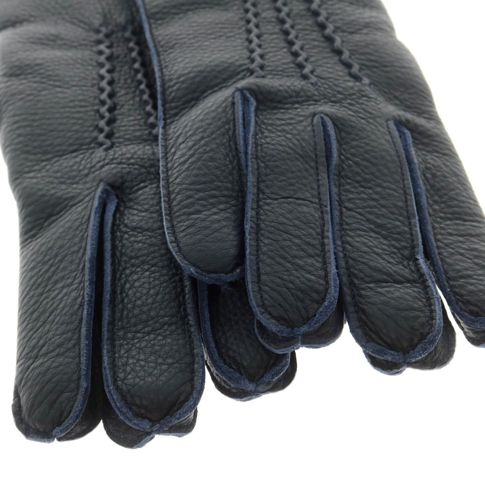 【新品】ヤコブコーエン JACOB COHEN ディアスキン カシミヤライニング 手袋 グローブ ネイビー【 M 】【 状態ランクN 】【 メンズ 】