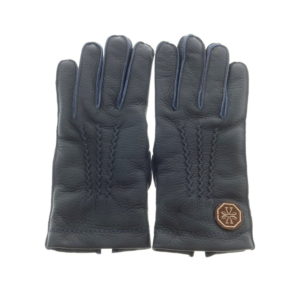 【新品】ヤコブコーエン JACOB COHEN ディアスキン カシミヤライニング 手袋 グローブ ネイビー【 L 】【 状態ランクN 】【 メンズ 】
