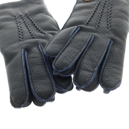 【新品】ヤコブコーエン JACOB COHEN ディアスキン カシミヤライニング 手袋 グローブ ネイビー【 L 】【 状態ランクN 】【 メンズ 】