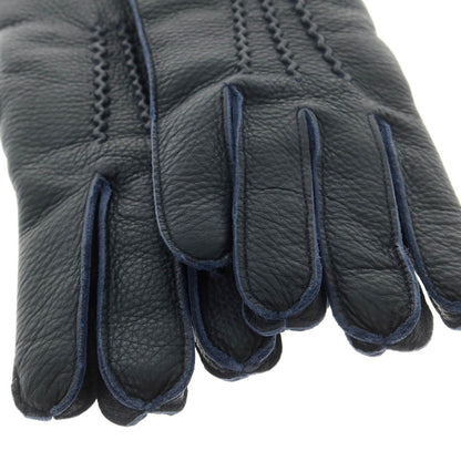 【新品】ヤコブコーエン JACOB COHEN ディアスキン カシミヤライニング 手袋 グローブ ネイビー【 L 】【 状態ランクN 】【 メンズ 】