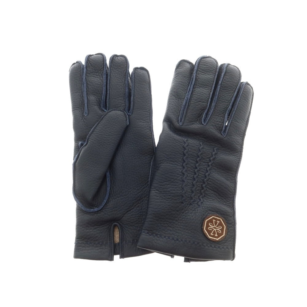 【新品】ヤコブコーエン JACOB COHEN ディアスキン カシミヤライニング 手袋 グローブ ネイビー【 L 】【 状態ランクN 】【 メンズ 】