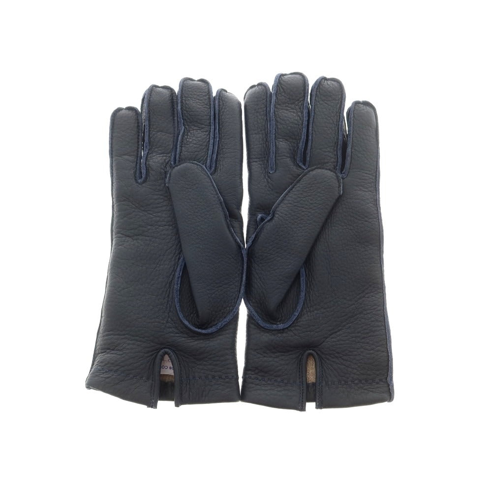 【新品】ヤコブコーエン JACOB COHEN ディアスキン カシミヤライニング 手袋 グローブ ネイビー【 L 】【 状態ランクN 】【 メンズ 】