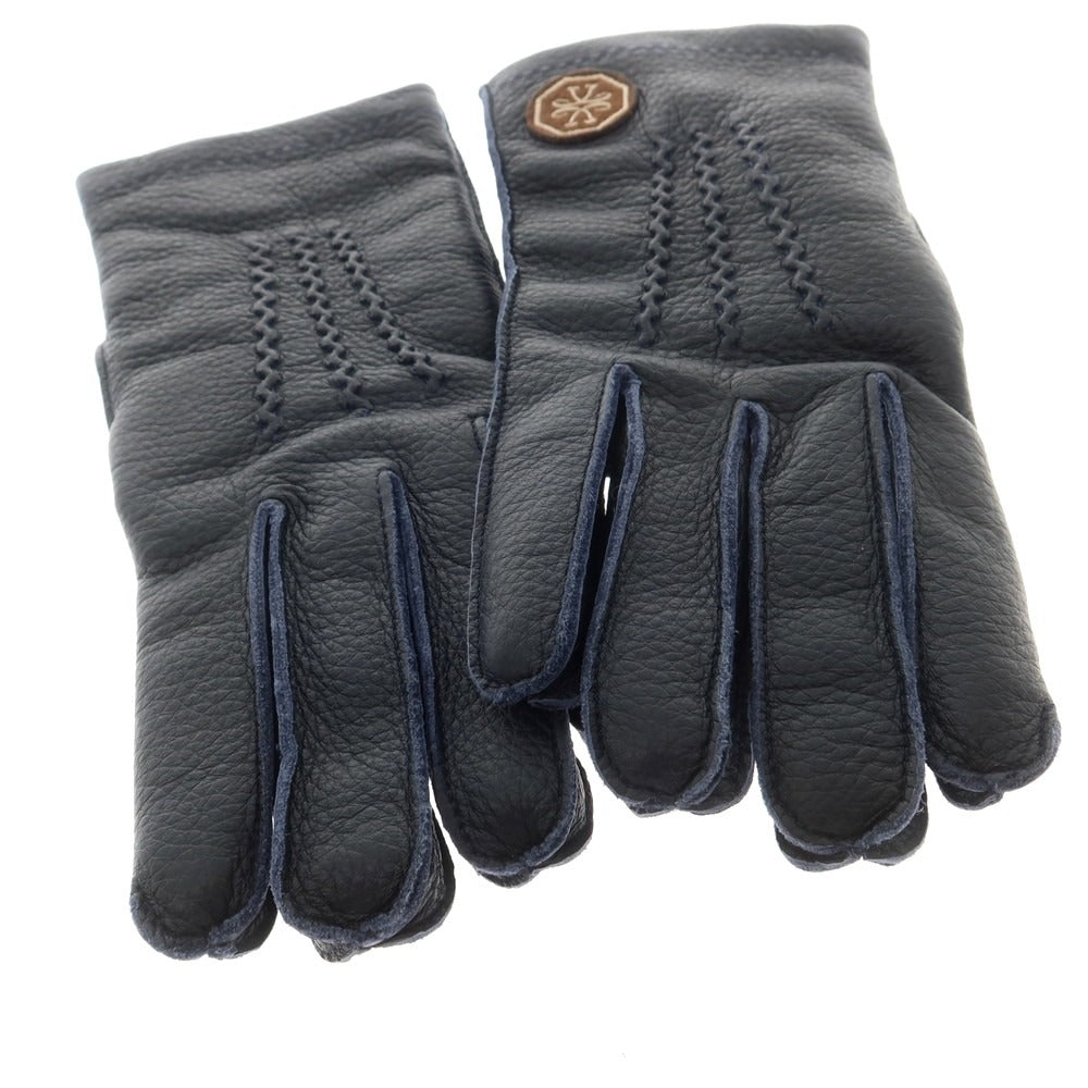 【新品】ヤコブコーエン JACOB COHEN ディアスキン カシミヤライニング 手袋 グローブ ネイビー【 L 】【 状態ランクN 】【 メンズ 】