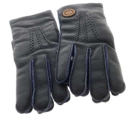 【新品】ヤコブコーエン JACOB COHEN ディアスキン カシミヤライニング 手袋 グローブ ネイビー【 L 】【 状態ランクN 】【 メンズ 】