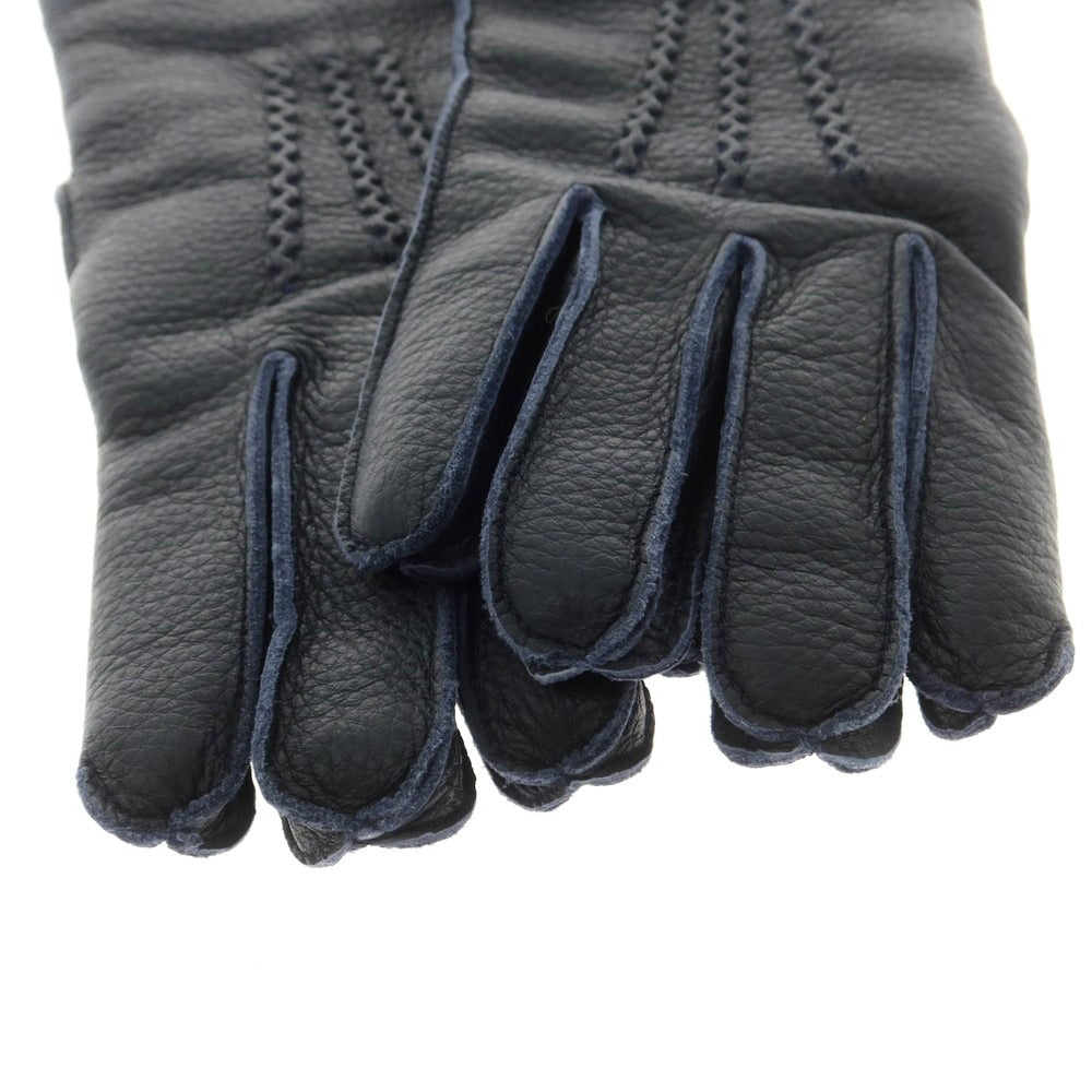 【新品】ヤコブコーエン JACOB COHEN ディアスキン カシミヤライニング 手袋 グローブ ネイビー【 L 】【 状態ランクN 】【 メンズ 】