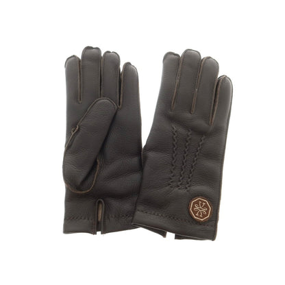 【新品】ヤコブコーエン JACOB COHEN ディアスキン カシミヤライニング 手袋 グローブ ダークブラウン【 M 】【 状態ランクN 】【 メンズ 】