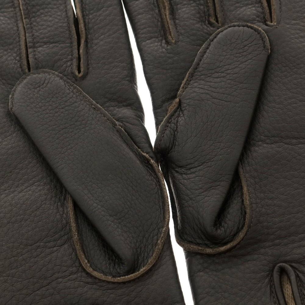 【新品】ヤコブコーエン JACOB COHEN ディアスキン カシミヤライニング 手袋 グローブ ダークブラウン【 M 】【 状態ランクN 】【 メンズ 】[CPD]