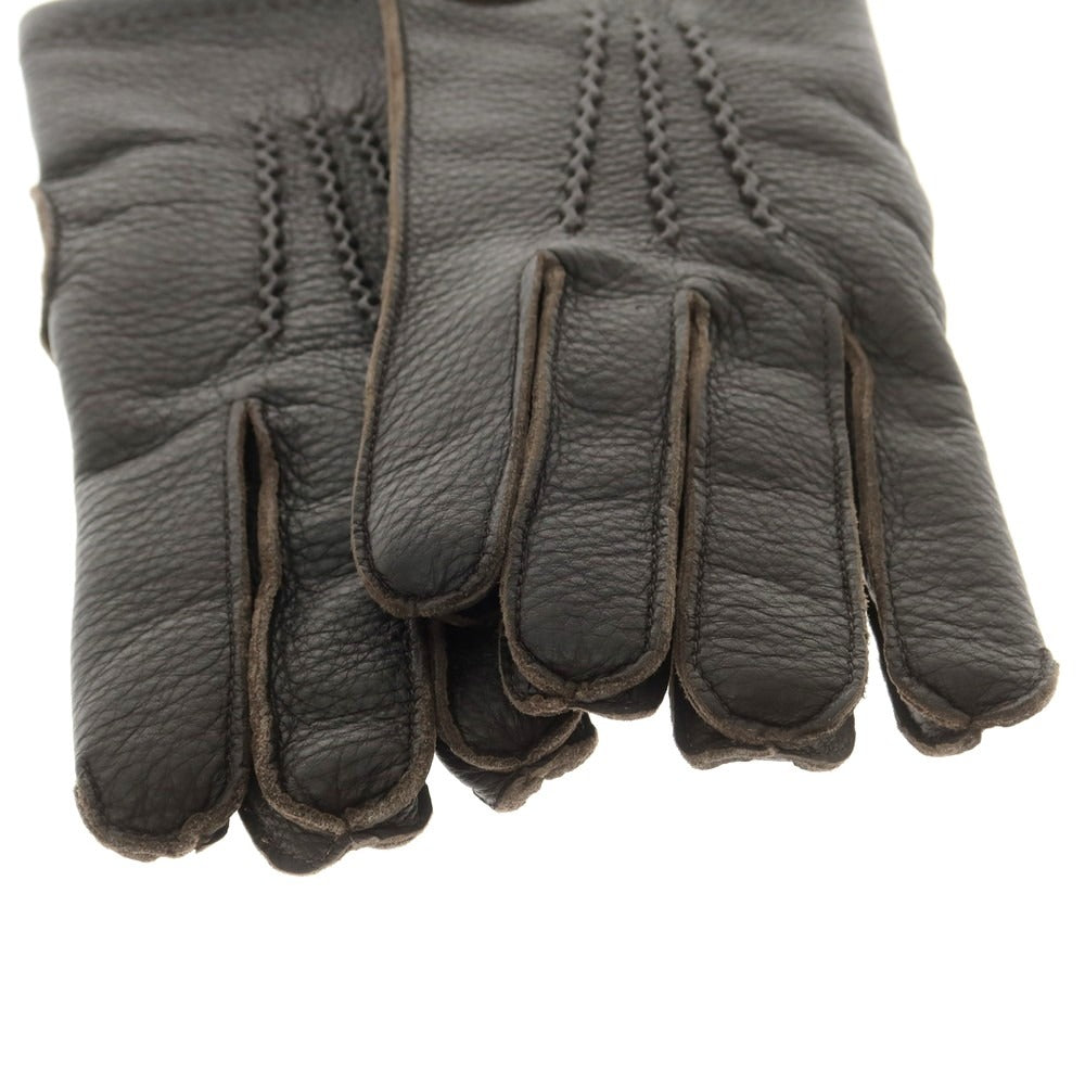 【新品】ヤコブコーエン JACOB COHEN ディアスキン カシミヤライニング 手袋 グローブ ダークブラウン【 L 】【 状態ランクN 】【 メンズ 】