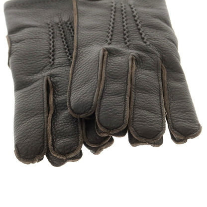 【新品】ヤコブコーエン JACOB COHEN ディアスキン カシミヤライニング 手袋 グローブ ダークブラウン【 L 】【 状態ランクN 】【 メンズ 】