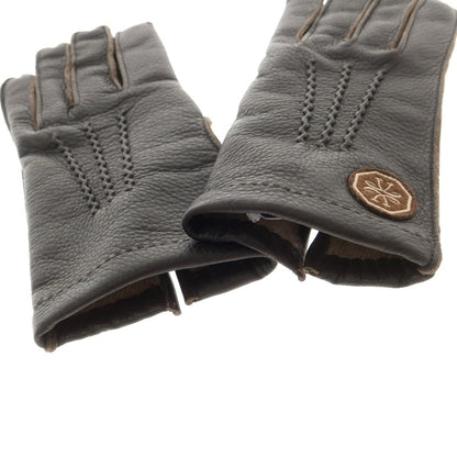 【新品】ヤコブコーエン JACOB COHEN ディアスキン カシミヤライニング 手袋 グローブ ダークブラウン【 XL 】【 状態ランクN 】【 メンズ 】