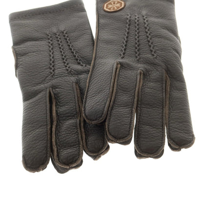 【新品】ヤコブコーエン JACOB COHEN ディアスキン カシミヤライニング 手袋 グローブ ダークブラウン【 XL 】【 状態ランクN 】【 メンズ 】
