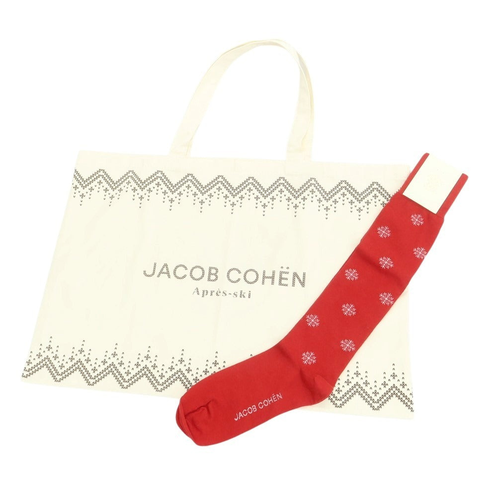 【新品】ヤコブコーエン JACOB COHEN コットンカシミヤシルク ソックス レッド トートバッグ付【 UN 】【 状態ランクN 】【 メンズ 】
