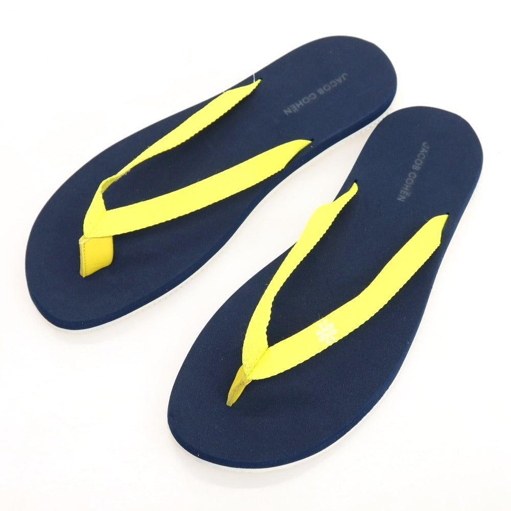【新品アウトレット】ヤコブコーエン JACOB COHEN トング ビーチ サンダル イエローxネイビー【 43/44 】【 状態ランクN- 】【 メンズ 】