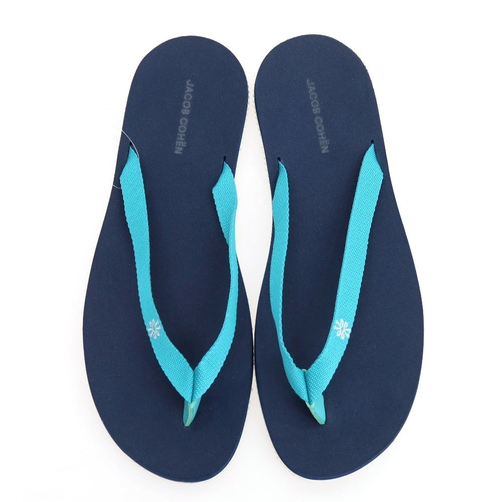 【新品アウトレット】ヤコブコーエン JACOB COHEN トング ビーチ サンダル ブルーグリーンxネイビー【 39/40 】【 状態ランクN- 】【 メンズ 】