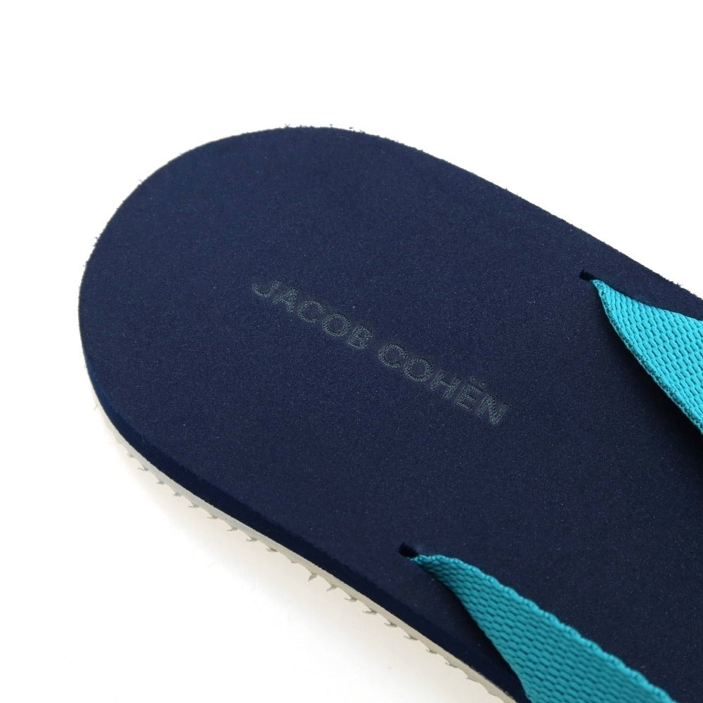 【新品アウトレット】ヤコブコーエン JACOB COHEN トング ビーチ サンダル ブルーグリーンxネイビー【サイズ41/42】【 状態ランクN- 】【 メンズ 】[DPD]