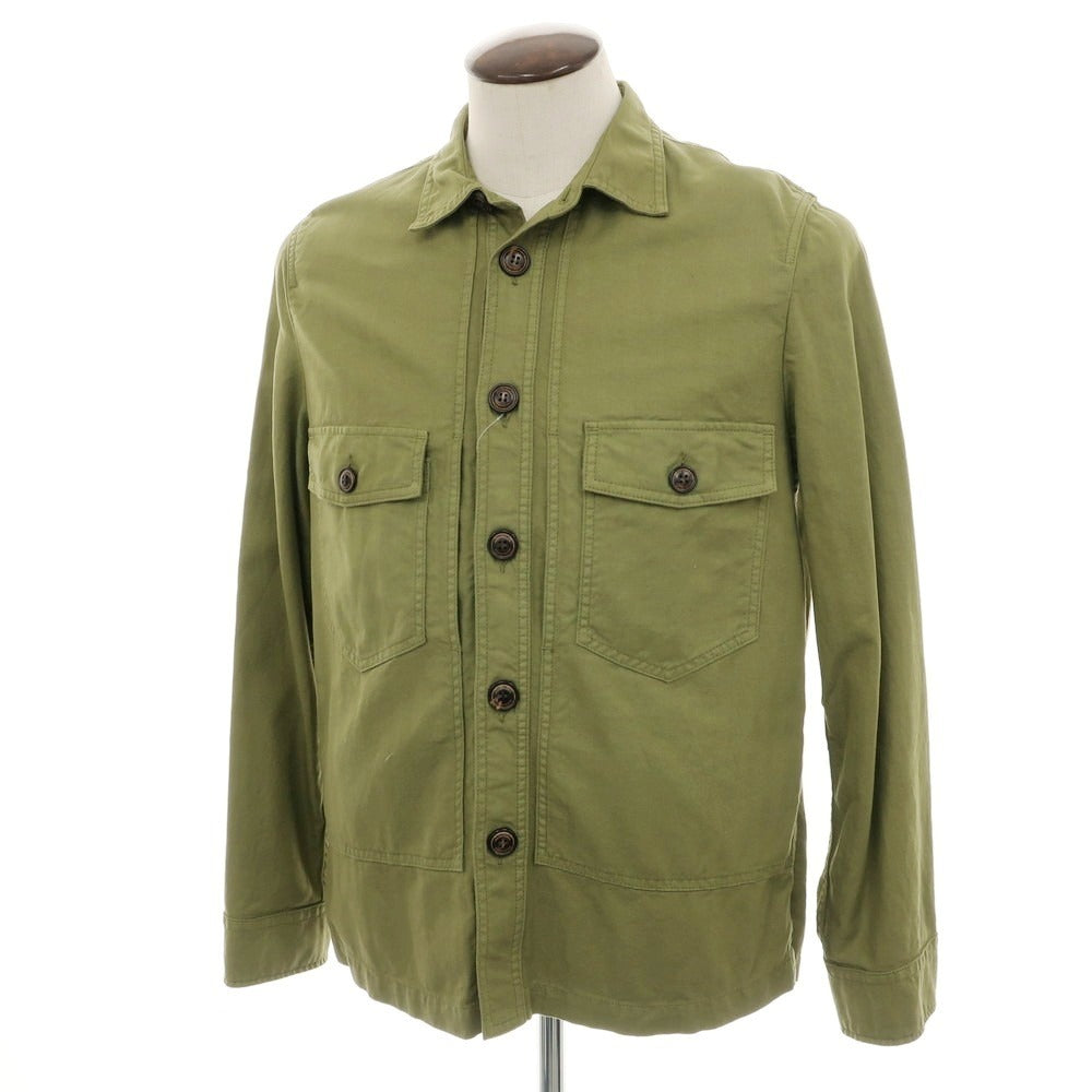 【新品】ヤコブコーエン JACOB COHEN ストレッチコットンリネン シャツジャケット オリーブ【 L 】【 状態ランクN 】【 メンズ 】