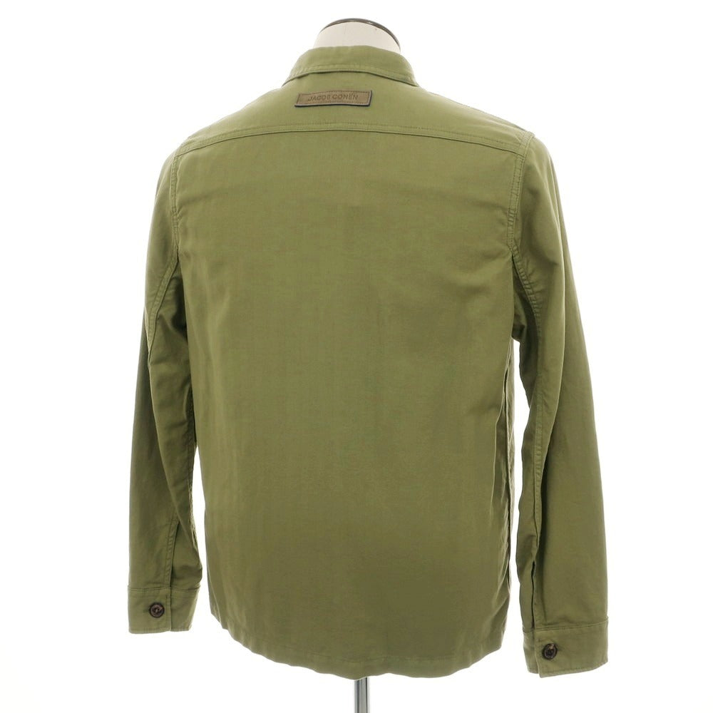 【新品】ヤコブコーエン JACOB COHEN ストレッチコットンリネン シャツジャケット オリーブ【 L 】【 状態ランクN 】【 メンズ 】