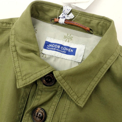 【新品】ヤコブコーエン JACOB COHEN ストレッチコットンリネン シャツジャケット オリーブ【 L 】【 状態ランクN 】【 メンズ 】