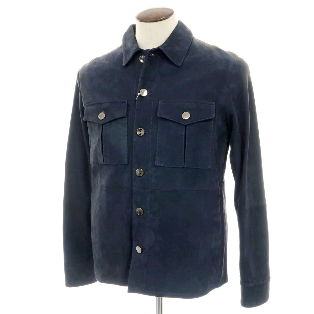 【中古】ヤコブコーエン JACOB COHEN ヌバック レザーブルゾン ネイビー【 50 】【 状態ランクC 】【 メンズ 】