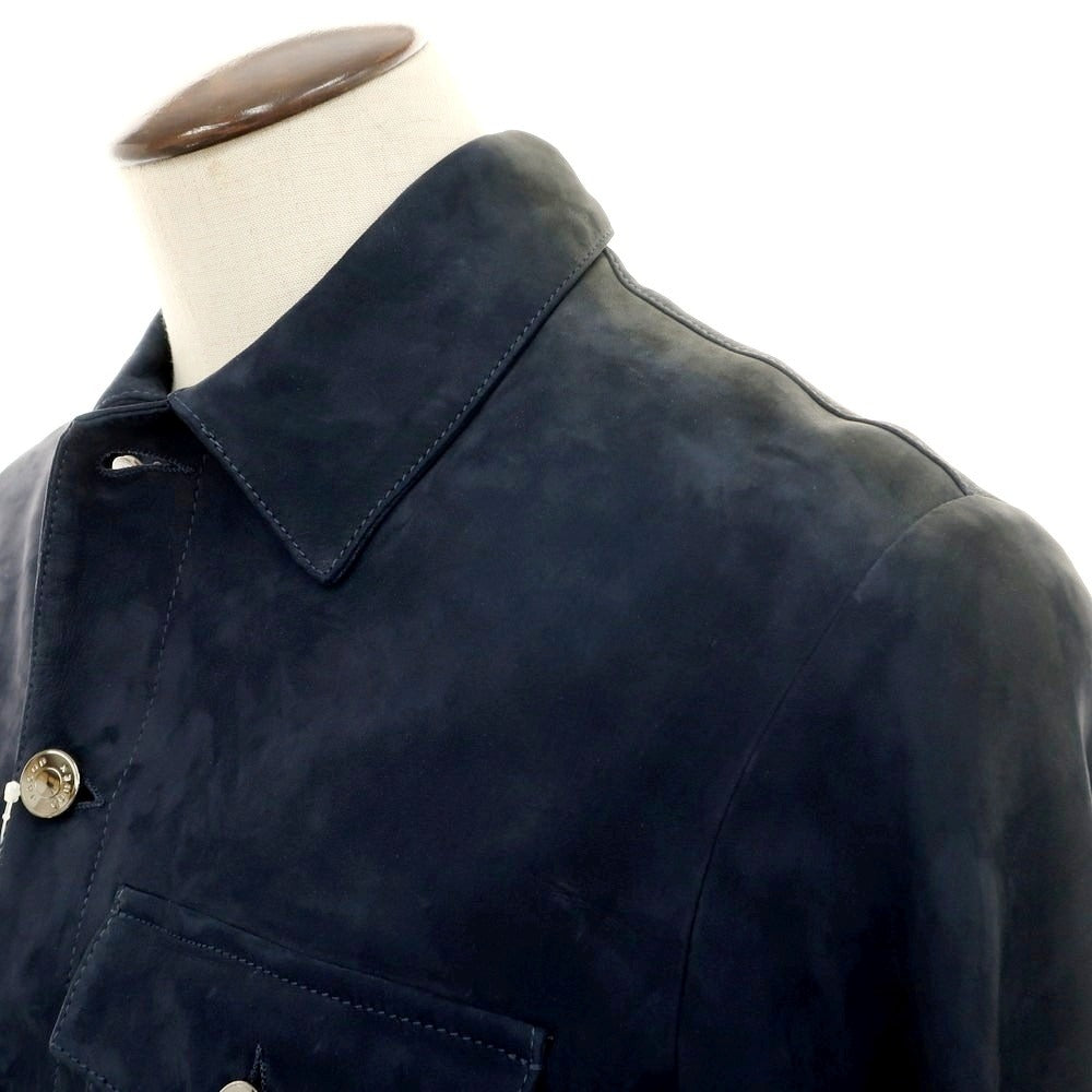 【中古】ヤコブコーエン JACOB COHEN ヌバック レザーブルゾン ネイビー【 50 】【 状態ランクC 】【 メンズ 】