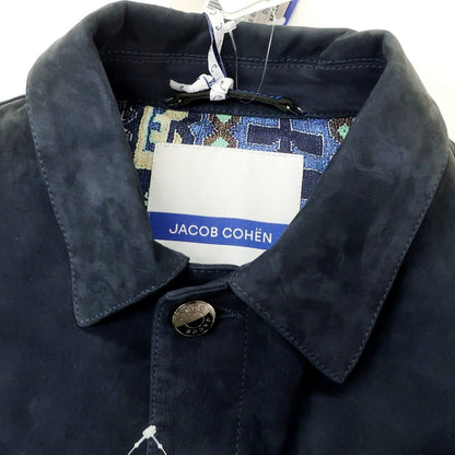 【中古】ヤコブコーエン JACOB COHEN ヌバック レザーブルゾン ネイビー【 50 】【 状態ランクC 】【 メンズ 】