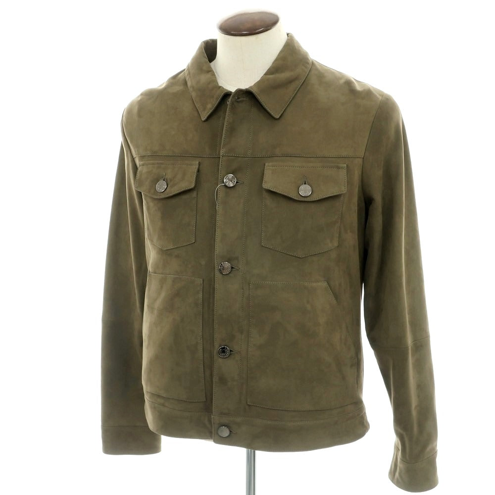 【新品アウトレット】ヤコブコーエン JACOB COHEN ヌバック レザーブルゾン オリーブ【 50 】【 状態ランクN- 】【 メンズ 】[EPD]
