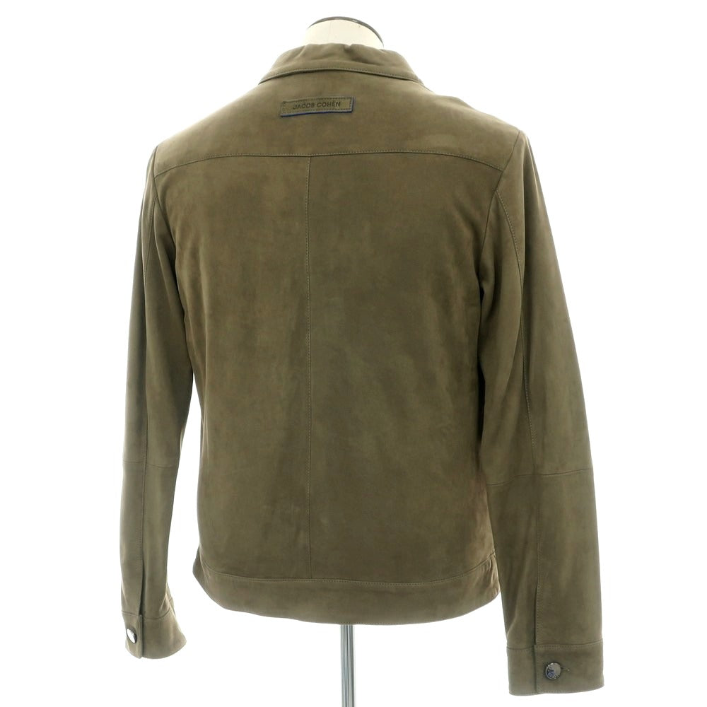 【新品アウトレット】ヤコブコーエン JACOB COHEN ヌバック レザーブルゾン オリーブ【 50 】【 状態ランクN- 】【 メンズ 】[EPD]