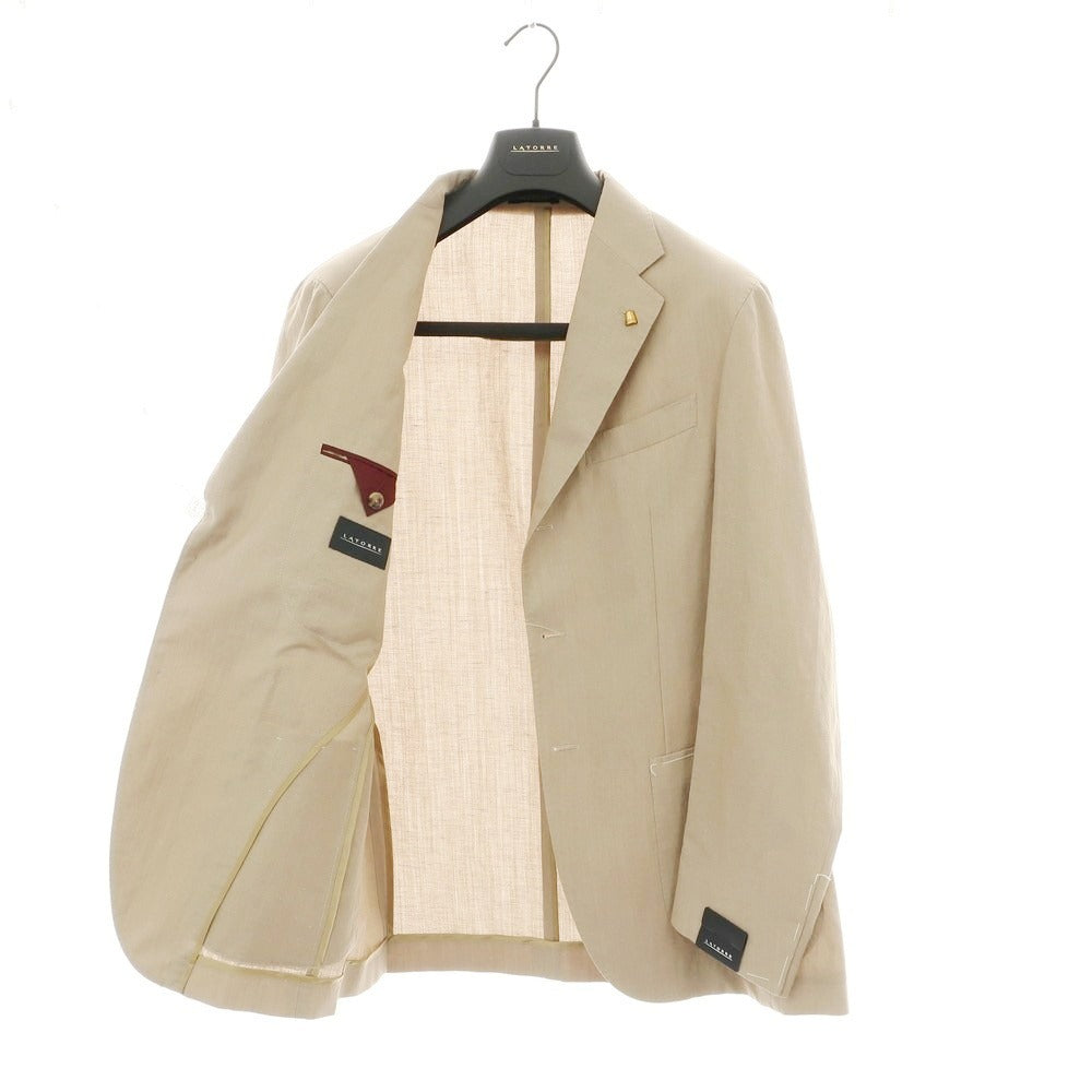 【新品】サルトリア ラトーレ SARTORIA LATORRE ウール リネン テーラードジャケット ベージュ【サイズ50】【 状態ランクN 】【 メンズ 】 [DPD]