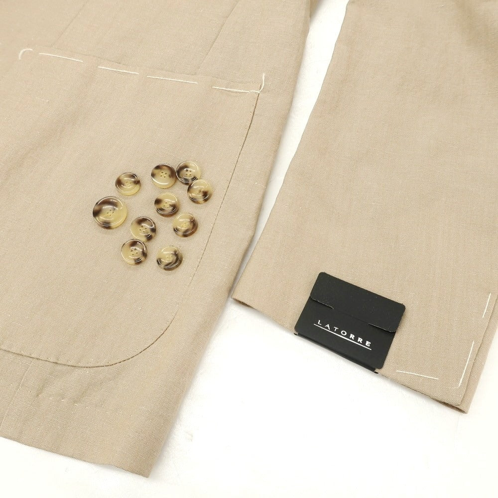 【新品】サルトリア ラトーレ SARTORIA LATORRE ウール リネン テーラードジャケット ベージュ【サイズ50】【 状態ランクN 】【 メンズ 】 [DPD]