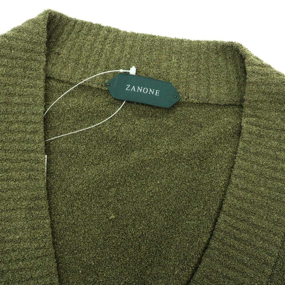 【新品】ザノーネ ZANONE コットン ナイロン カーディガン オリーブ【サイズ50】【 状態ランクN 】【 メンズ 】[EPD]