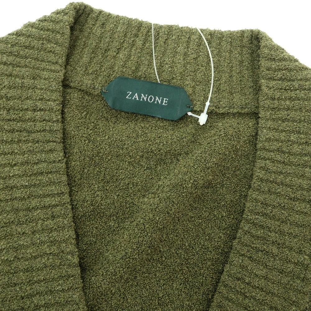 【新品】ザノーネ ZANONE コットン ナイロン カーディガン オリーブ【サイズ50】【 状態ランクN 】【 メンズ 】[EPD]