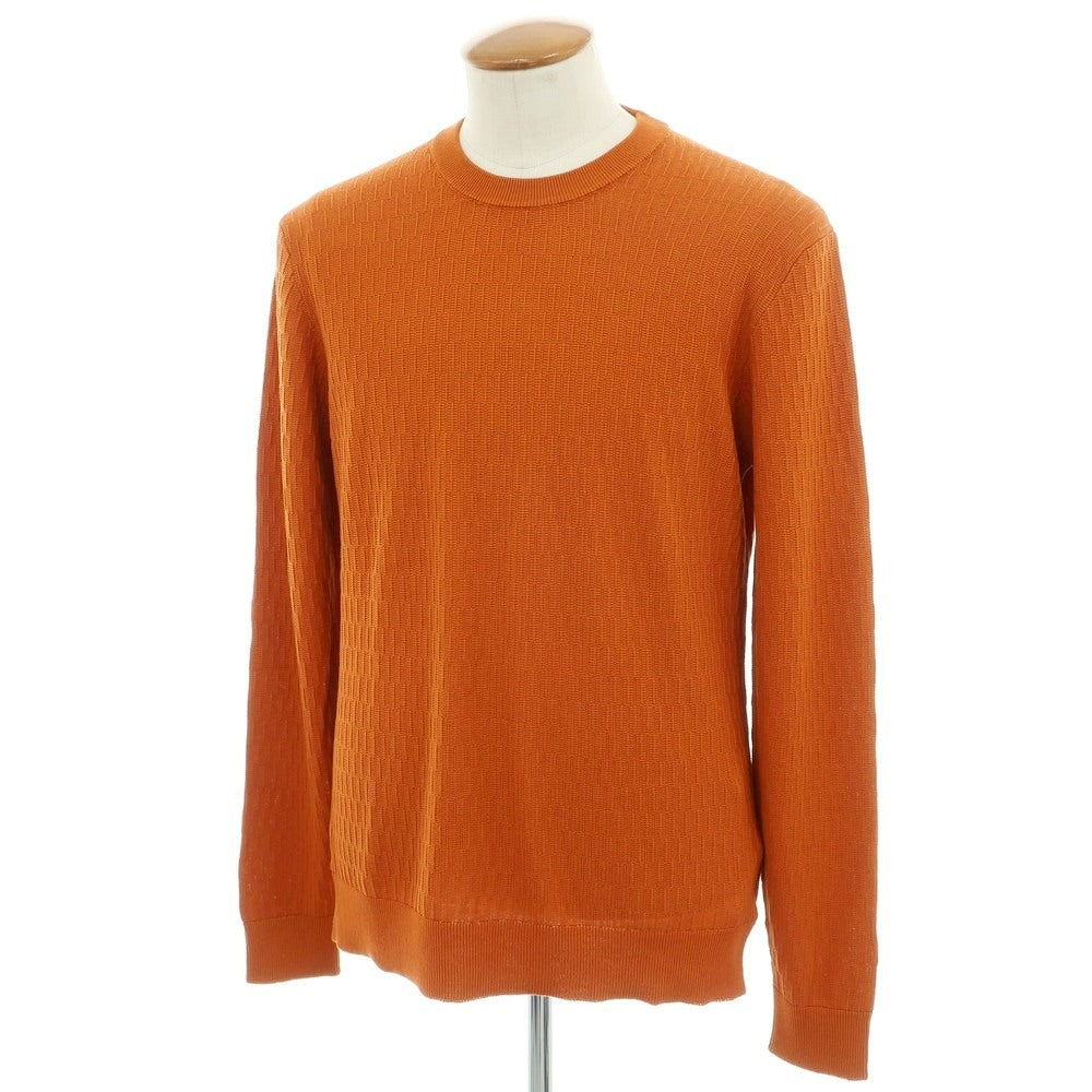 【新品】ザノーネ ZANONE コットン クルーネック プルオーバーニット ダークオレンジ系【 50 】【 状態ランクN 】【 メンズ 】