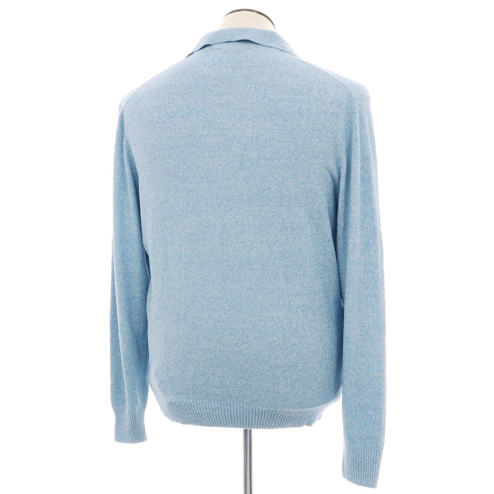 【新品】ザノーネ ZANONE コットンナイロン スキッパー 長袖 ポロニット ライトブルー【 52 】【 状態ランクN 】【 メンズ 】