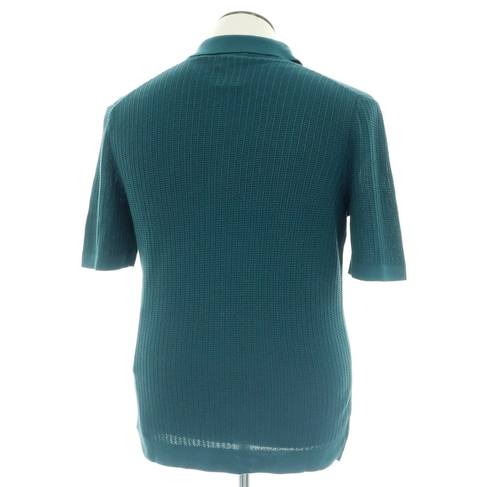 【新品】ザノーネ ZANONE コットン 半袖 ポロニット ダークピーコックグリーン系【 50 】【 状態ランクN 】【 メンズ 】