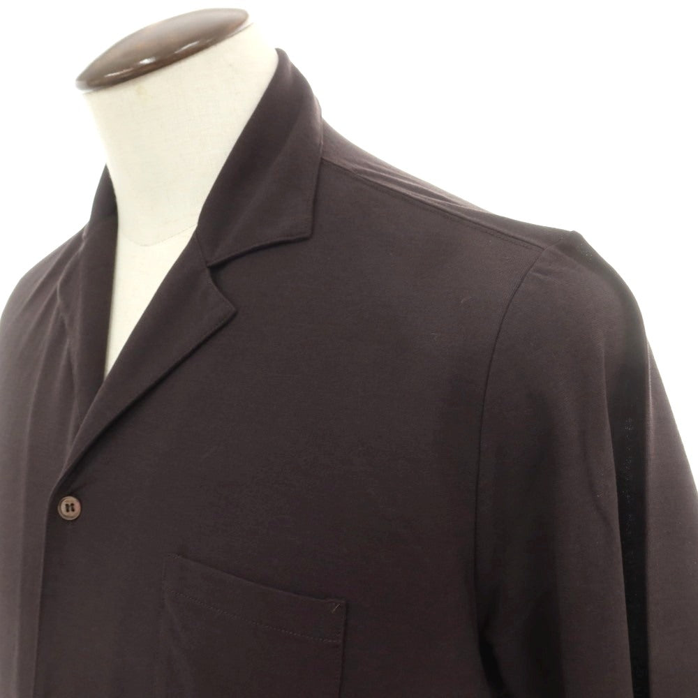 【新品】ザノーネ ZANONE アイスコットン オープンカラー 半袖シャツ ダークブラウン【 50 】【 状態ランクN 】【 メンズ 】