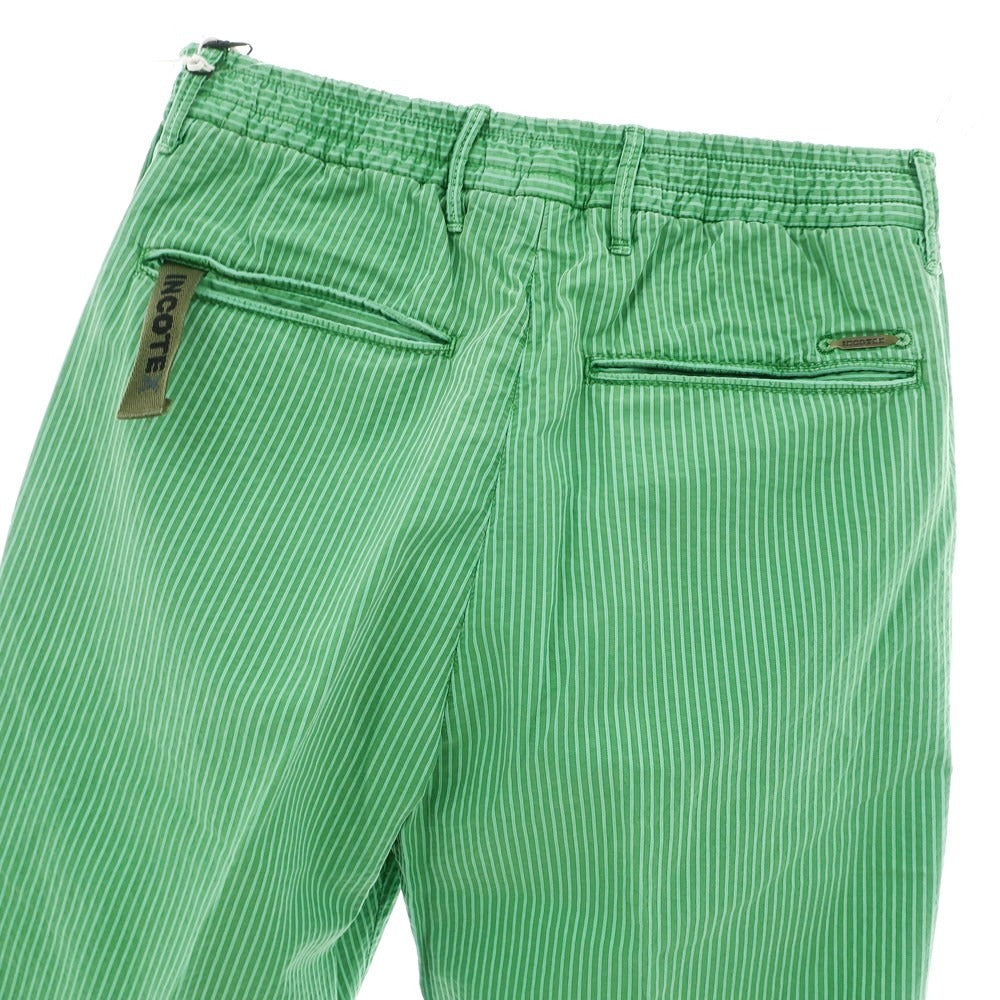 【新品】インコテックス スラックス INCOTEX SLACKS コットンリヨセル ストライプ イージーパンツ グリーン【 29 】【 状態ランクN 】【 メンズ 】