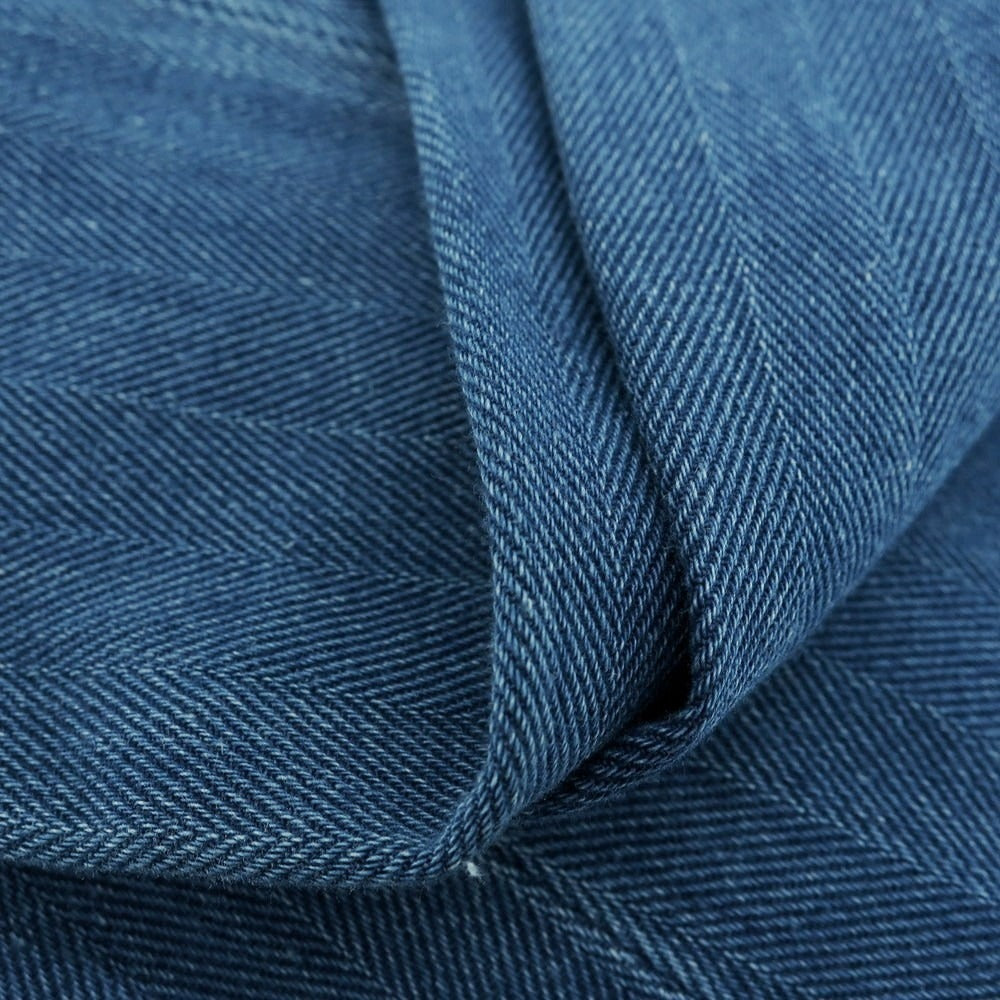 【中古】インコテックス スラックス INCOTEX SLACKS ヘリンボーン織コットン カジュアルスラックスパンツ ブルー【サイズ30】【 状態ランクD 】【 メンズ 】[EPD]