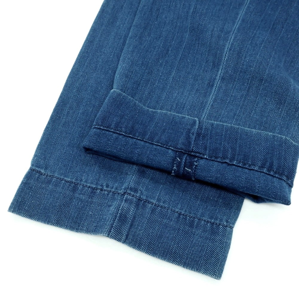 【中古】インコテックス スラックス INCOTEX SLACKS ヘリンボーン織コットン カジュアルスラックスパンツ ブルー【サイズ30】【 状態ランクD 】【 メンズ 】[EPD]