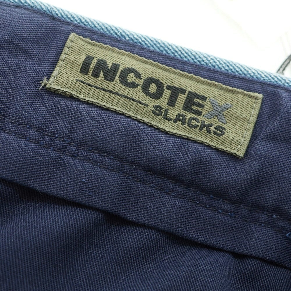 【中古】インコテックス スラックス INCOTEX SLACKS ヘリンボーン織コットン カジュアルスラックスパンツ ブルー【サイズ30】【 状態ランクD 】【 メンズ 】[EPD]