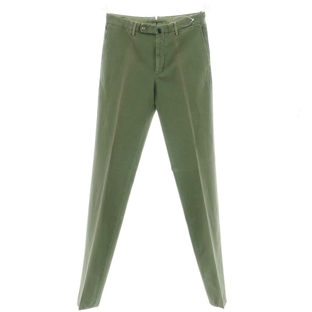 【中古】インコテックス スローウェア INCOTEX SLOWEAR ストレッチ コットンリネン カジュアルスラックスパンツ オリーブ【サイズ44】【 状態ランクD 】【 メンズ 】[EPD]