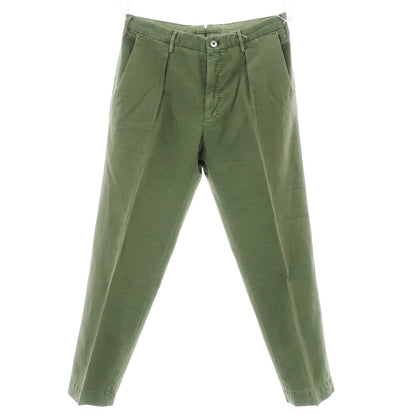 【中古】インコテックス スローウェア INCOTEX SLOWEAR ストレッチ コットンリネン カジュアルスラックスパンツ オリーブ【 48R 】【 状態ランクB 】【 メンズ 】