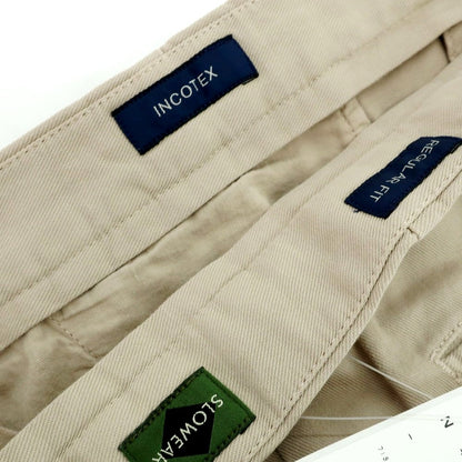 【新品】インコテックス スローウェア INCOTEX SLOWEAR コットンリネン ショートパンツ ベージュ【 50 】【 状態ランクN 】【 メンズ 】