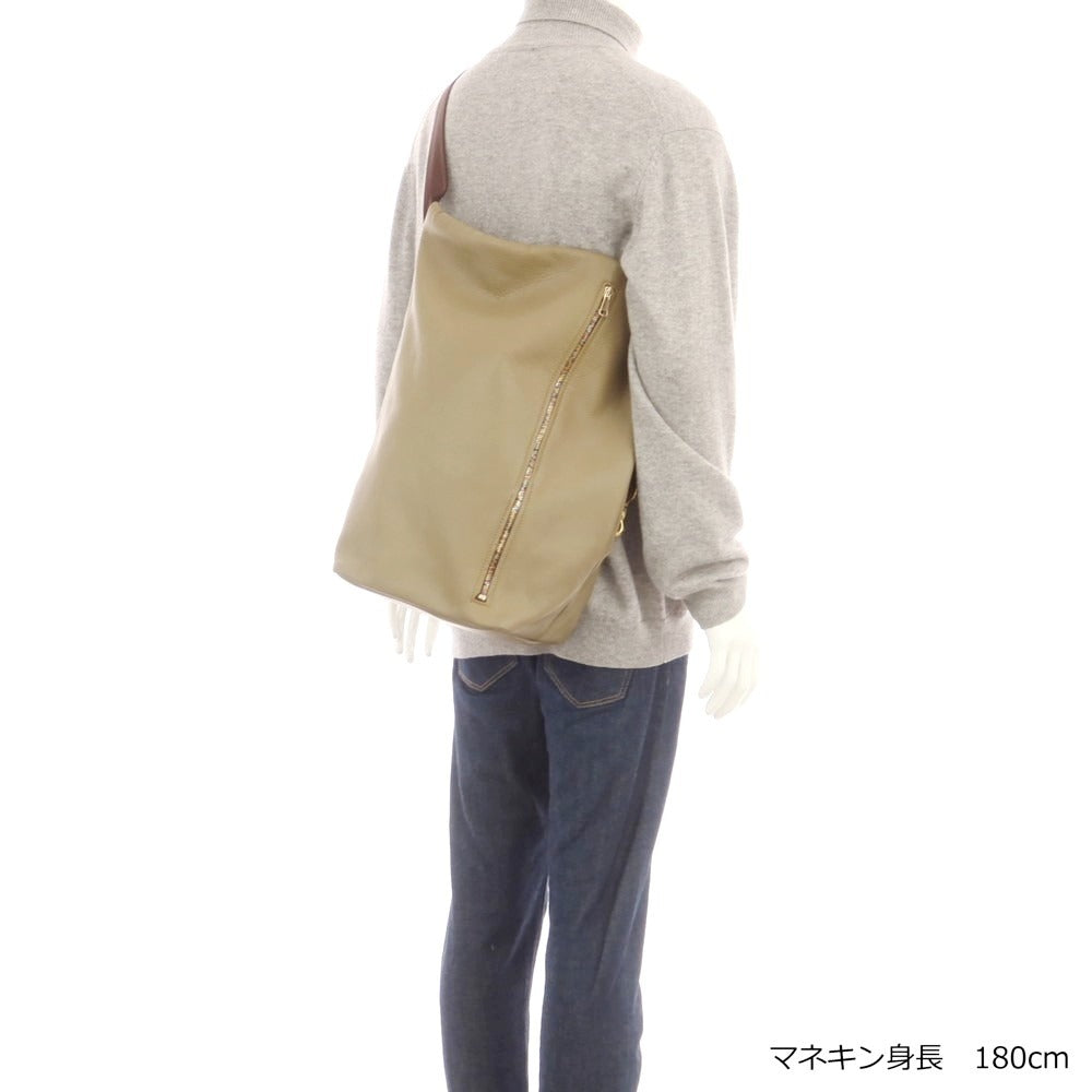 【中古】ソラチナ SOLATINA シュリンクレザー ショルダーバッグ カーキ【 状態ランクB 】【 メンズ 】[CPD]