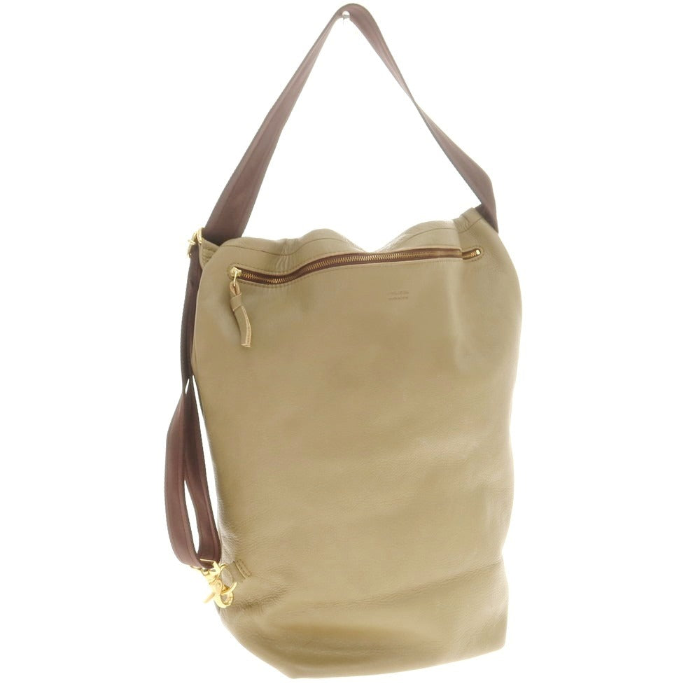 【中古】ソラチナ SOLATINA シュリンクレザー ショルダーバッグ カーキ【 状態ランクB 】【 メンズ 】[CPD]